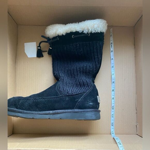 UGG Suburb Crochet Size 6 Suede Sweater Lined Boots - Picture 12 of 16